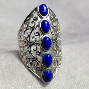 Karis Lapis Lazuli Openwork Ring